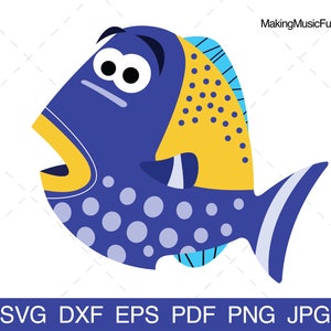 Trigger Fish - SVG Cricut & Silhouette Cut Files. Cartoon Trigger Fish Clip Art. Ocean Animal Vector Illustration. (dxf, eps, pdf, png, jpg)