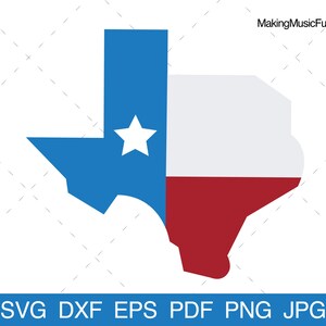 Texas Flagge Karte - SVG Cricut & Silhouette Dateien. Texas Flagge Karte Clip Art und Vektor-Illustration. Kommerzielle Nutzung. (dxf, eps, pdf, png, jpg)