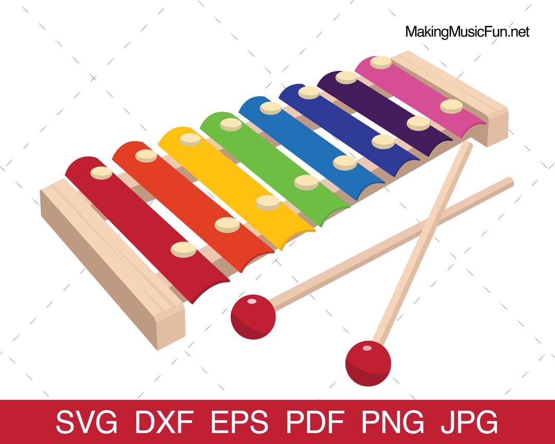 Xylophone SVG Cricut Files. Toy Xylophone Clip Art. Musical Instrument