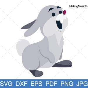 Bunny - SVG Cricut & Silhouette Cut Files. Cute Cartoon Bunny Rabbit Clip Art and Vector. Limited Commercial Use. (dxf, eps, pdf, png, jpg)