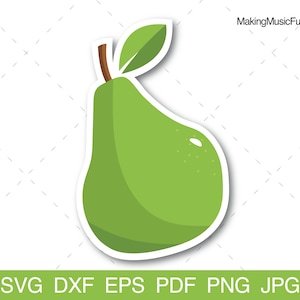 Pera - File SVG Cricut & Silhouette Cut. Illustrazione di vettore di clipart della frutta della pera. Uso commerciale. (dxf, eps, pdf, png, jpg)