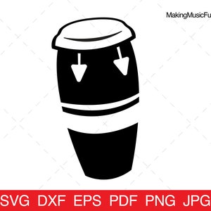 Conga Drum - SVG Cricut Cut Files. Conga Drum Musical Instrument Clip Art. Vector Illustration. Commercial Use. (dxf, eps, pdf, png, jpg)