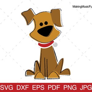 Dog - SVG Cricut & Silhouette Cut Files. Cartoon Pencil Sketch Dog Clip Art and Vector. Limited Commercial Use. (dxf, eps, pdf, png, jpg)