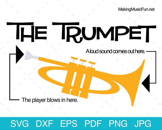 The Trumpet SVG Cricut Silhouette Cut Funny Trumpet T-Shirt/Mug  (dxf, eps, pdf, png, jpg)