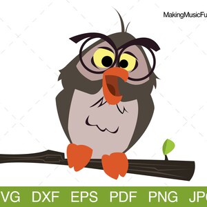 Wise Owl - SVG Cricut & Silhouette Cut Files. Cartoon Owl Clipart and Vector. Limited Commercial Use Included. (dxf, eps, pdf, png, jpg)