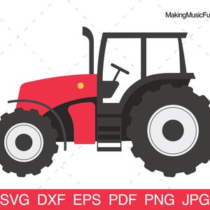 Tractor - Cricut & Silhouette SVG Cut Files. Tractor Clip Art. Tractor Vector Illustration. Commercial Use. (dxf, eps, pdf, png, jpg)