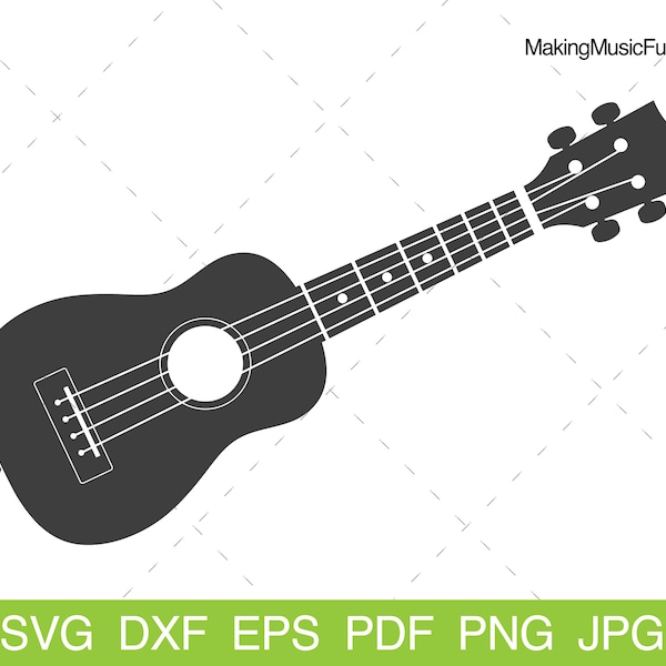 Ukulele - SVG Cricut Cut Files. Ukulele Silhouette Musical Instrument Clip Art and Vector. Royalty Free. (dxf, eps, pdf, png, jpg)