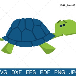 Cartoon Turtle - SVG Cricut & Silhouette Cut Files. Clipart and Vector Files. Limited Commercial Use Included. (dxf, eps, pdf, png, jpg)