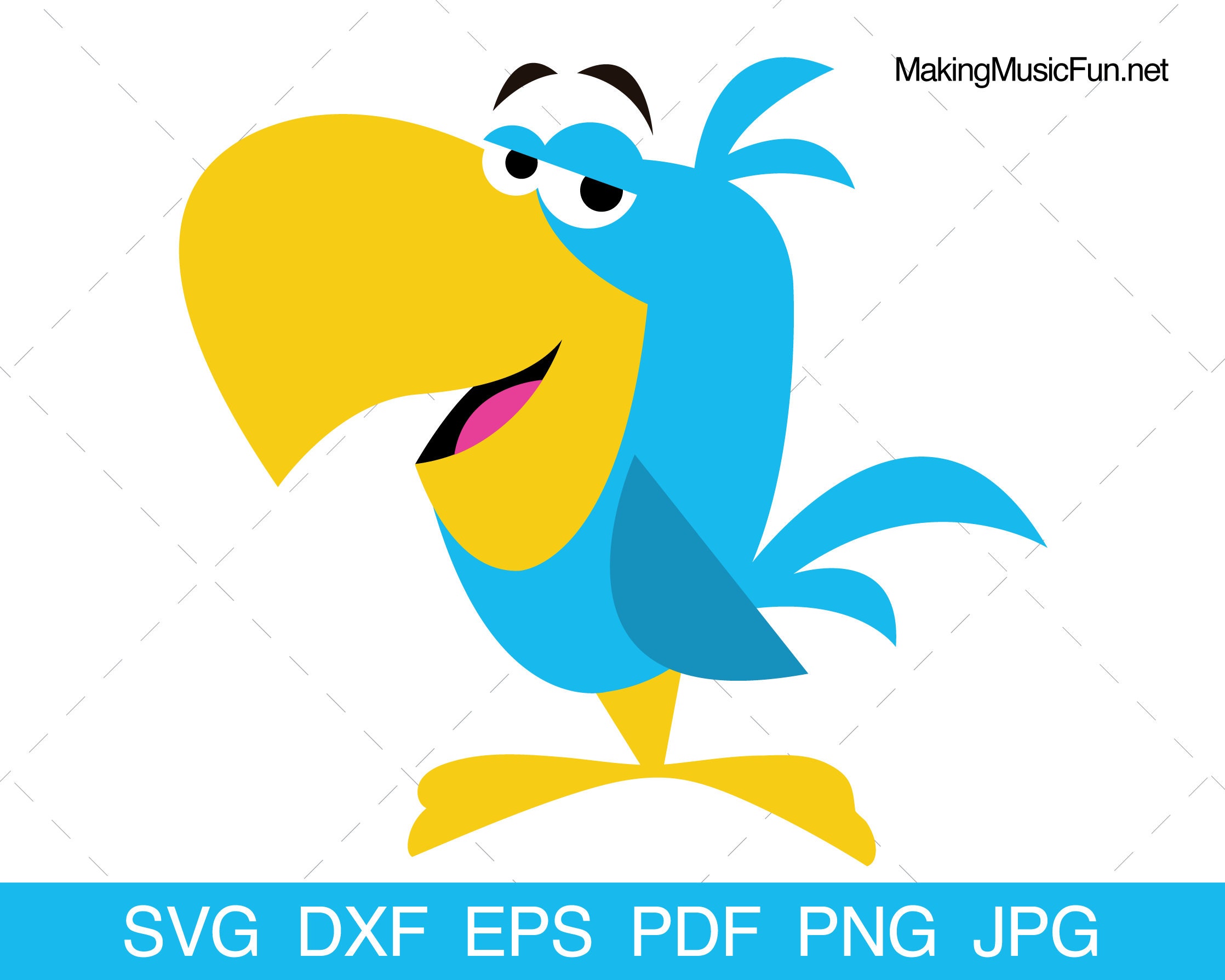 Bluebird SVG Cricut & Silhouette Cut Files. Funny Cartoon - Etsy