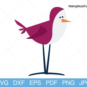 Cartoon Bird - SVG Cricut & Silhouette Cut Files. Clipart and Vector Files. Limited Commercial Use Included. (dxf, eps, pdf, png, jpg)