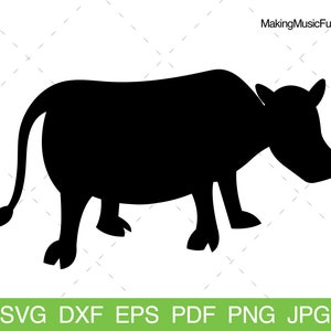 Cartoon Cow - Cricut & Silhouette SVG Cut Files. Cartoon Cow Clip Art and Vector Illustration. Commercial Use. (dxf, eps, pdf, png, jpg)