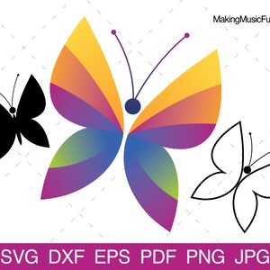 Butterfly - SVG Cricut & Silhouette Cut Files. Butterfly Clip Art and Vector Illustration Bundle. Commercial Use. (dxf, eps, pdf, png, jpg)