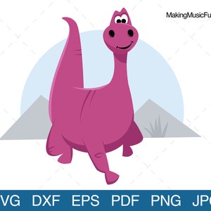 T-Rex Dinosaur - SVG Cricut & Silhouette Cut Files. Cartoon Dinosaur Clip Art and Vector. Limited Commercial Use. (dxf, eps, pdf, png, jpg)