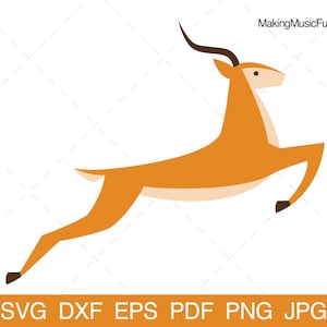Antelope - SVG Cricut & Silhouette Cut Files. Antelope Clip Art. Vector Illustration. Limited Commercial Use. (dxf, eps, pdf, png, jpg)