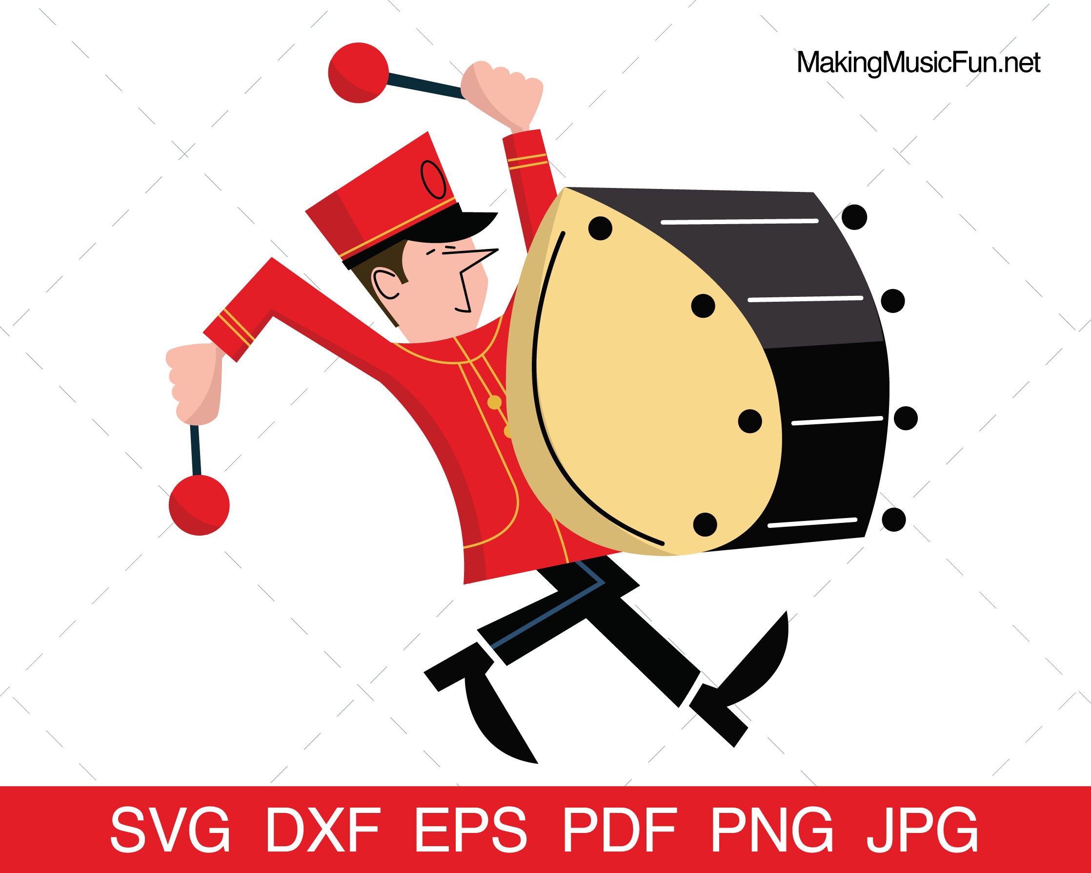 Bass Drum SVG Cricut Cut Files. Parade Marching Band Bass Drum Clip Art