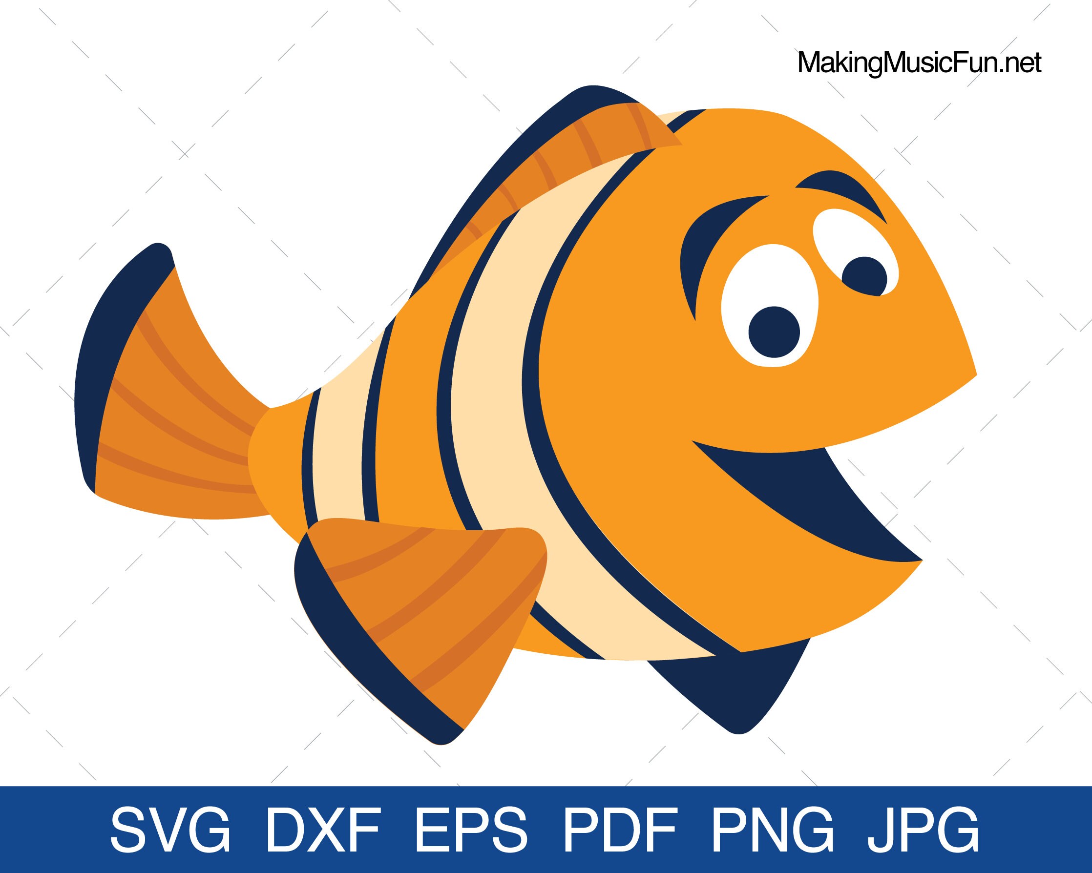 Fish svg, clown fish svg, Cute fish svg, fish clip art, fish svg design,  sea animal svg, Baby fish svg, Svg Files for Cricut Stock Vector