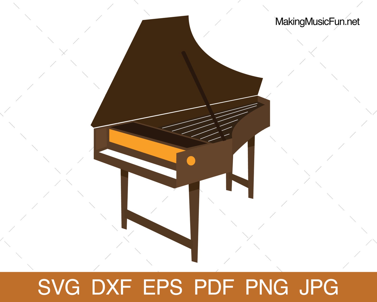 Harpsichord SVG Cricut & Silhouette Cut Files. Harpsichord Clip Art