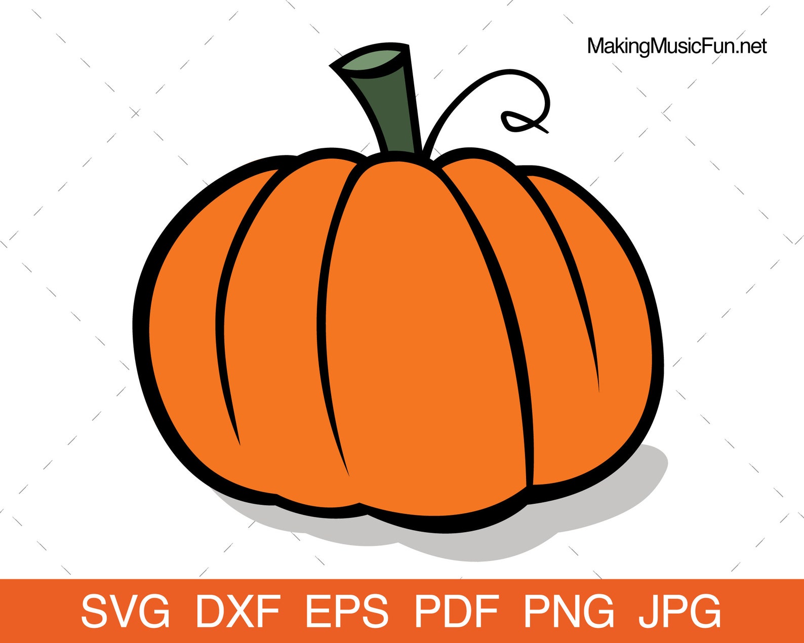 Pumpkin SVG Cricut & Silhouette Cut Files. Cartoon Pumpkin Clip Art and