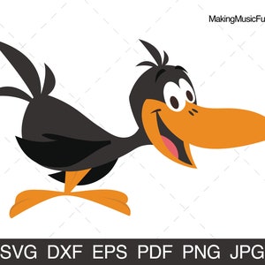 Amsel - SVG Cricut & Silhouette Schnitt Dateien. Cartoon Amsel Krähe Rabe Clip Art. Eingeschränkte kommerzielle Nutzung. (dxf, eps, pdf, png, jpg)