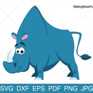 Rhinosaurus - SVG Cricut Cut Files. Cartoon Rhinosaurus Clip Art. Vector Illustration. Limited Commercial Use. (dxf, eps, pdf, png, jpg)