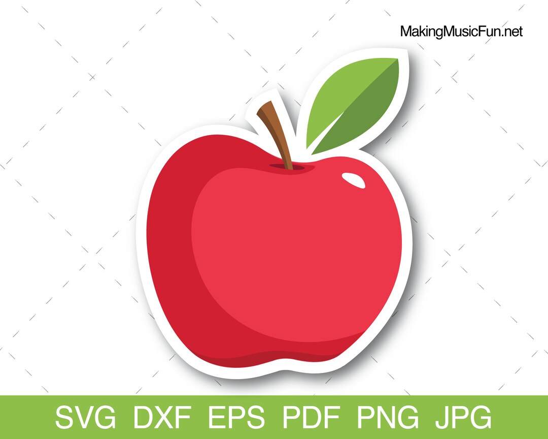 Apple SVG Cricut & Silhouette Cut Files. Apple Fruit Clip Art. Red