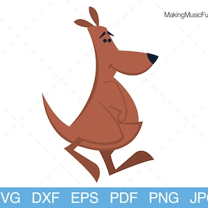 Känguru - SVG Cricut & Silhouette Cut Files. Zoo Tier Clip Art und Vektor. Beschränkte kommerzielle Nutzung. (dxf, eps, pdf, png, jpg)