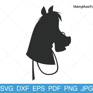 Cartoon Horse Silhouette - SVG Cricut Cut Files. Cute Cartoon Horse Clip Art and Vector. Limited Commercial Use. (dxf, eps, pdf, png, jpg)