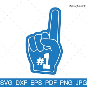 Foam Finger - SVG Cricut Files. Foam Finger Clip Art and Stock Vector Illustration. Commercial Use. Royalty Free. (dxf, eps, pdf, png, jpg)