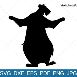 Bear - SVG Cricut & Silhouette Cut Files. Cartoon Standing Bear Clip Art and Vector Illustration. Commercial Use. (dxf, eps, pdf, png, jpg)