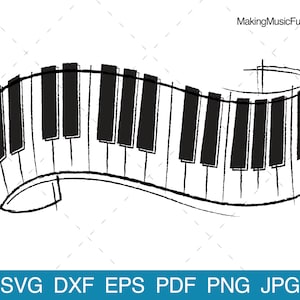 Piano Keys Music Clipart Digital Download SVG PNG JPG PDF Cut Files – Sniggle  Sloth