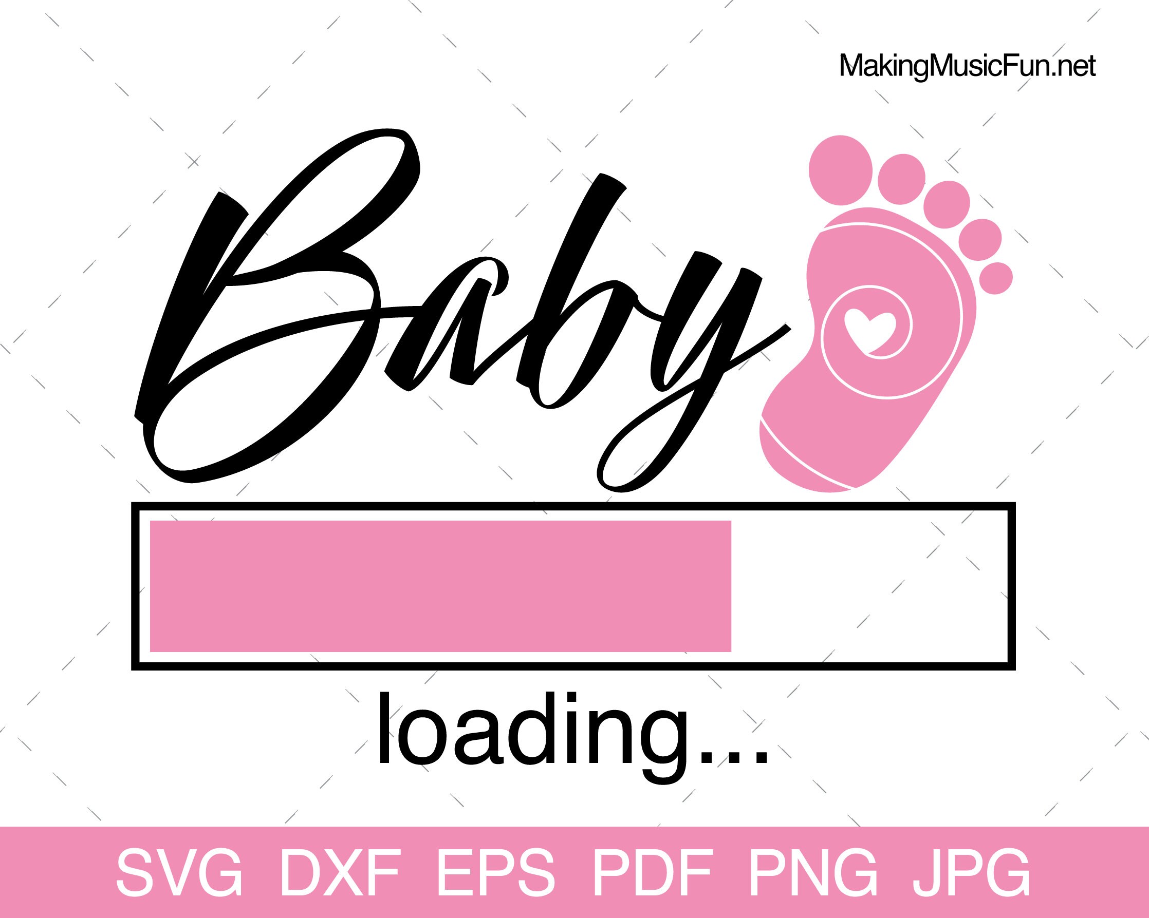 Baby Loading - SVG Cricut Cut Files. Baby Shower for Girl Clip Art ...