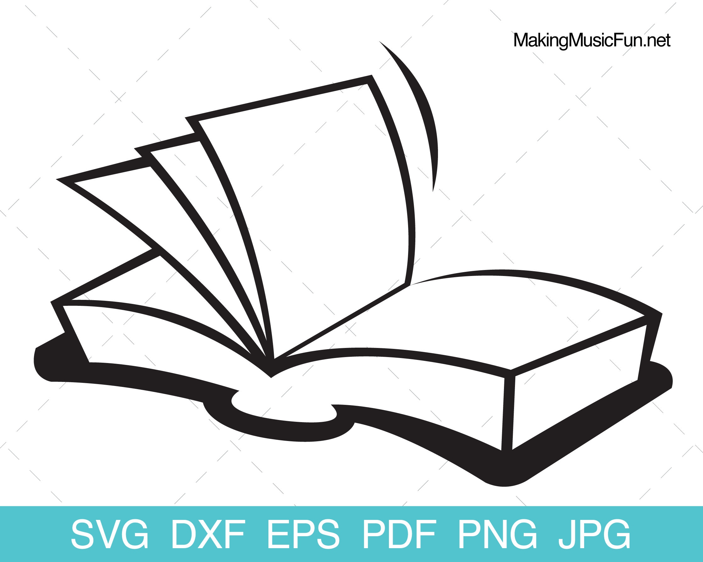 Book - Cricut & Silhouette SVG Cut Files. Open Book Clip Art. Book ...