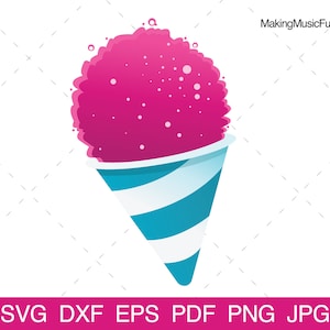 Snow Cone - SVG Cricut Cut Files. Snow Cone Clip Art and Vector Illustration. Commercial Use. Royalty Free. (dxf, eps, pdf, png, jpg)
