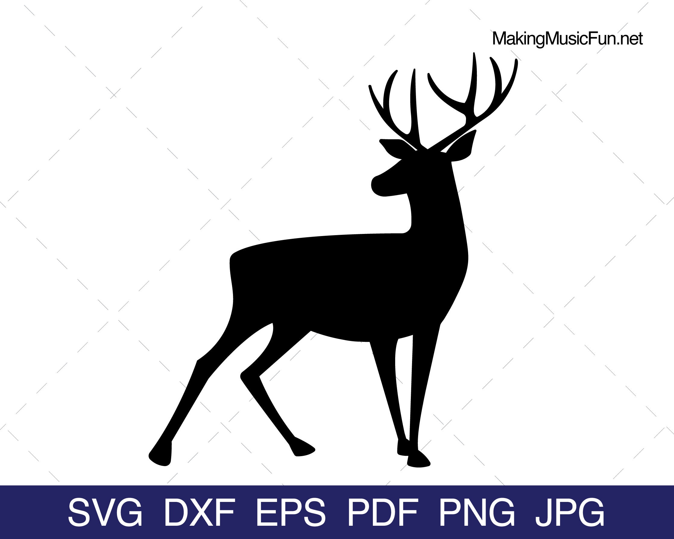 Deer SVG Cricut & Silhouette Cut Files. Deer Buck Clip Art and Vector ...