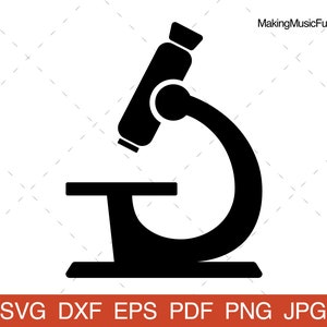Mikroskop - Cricut & Silhouette SVG-Dateien geschnitten. Mikroskop Wissenschaft Clip Art Vektor-Illustration. Kommerzielle Nutzung. (dxf, eps, pdf, png, jpg)