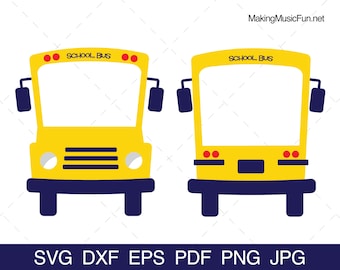 School Bus Photo Frame - Cricut SVG Cut Files. School Bus Clip Art and Vector Illustration Bundle. Commercial Use. (dxf, eps, pdf, jpg)