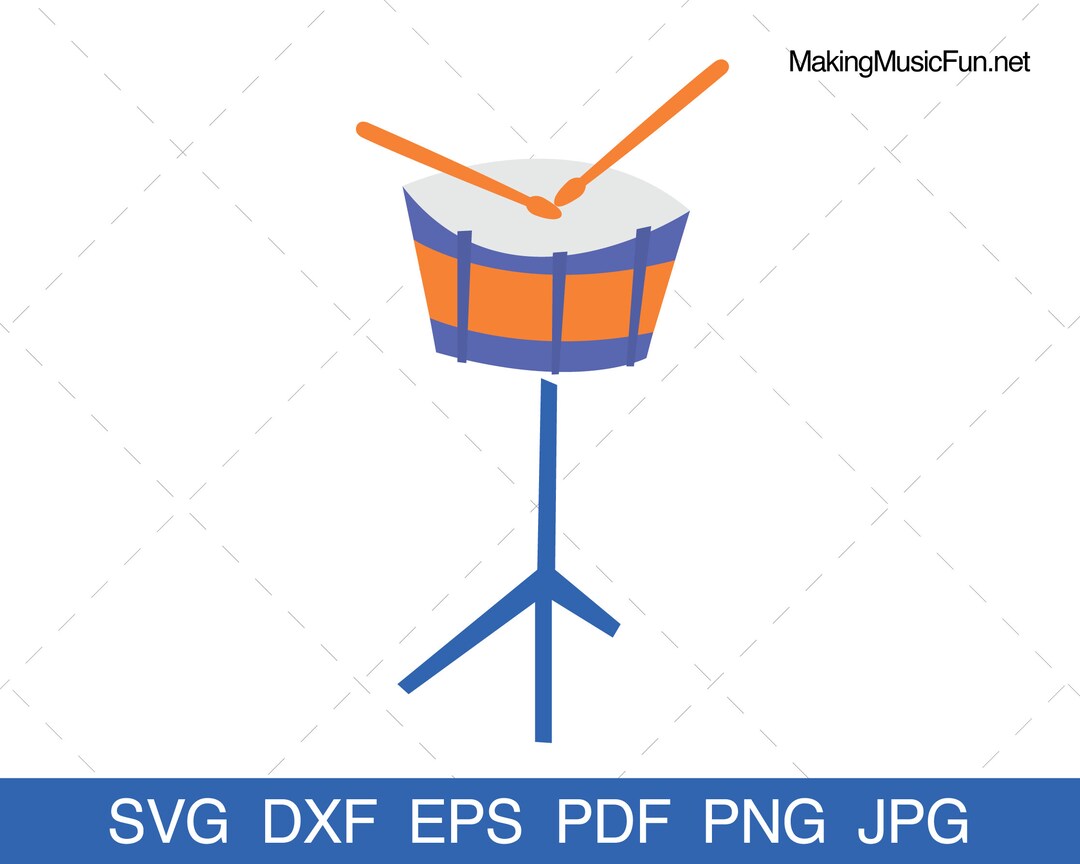 Snare Drum SVG Cricut Cut Files. Cartoon Snare Drum Musical Instrument