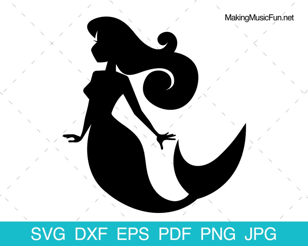 Mermaid Silhouette SVG Cricut Cut Files. Mermaid Clip Art. Mermaid