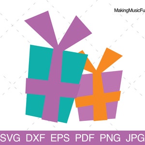 Presenta con arcos - Archivos de corte SVG Cricut. Imágenes prediseñadas y vectores de regalos de Navidad y cumpleaños. Uso comercial. (dxf, eps, pdf, png, jpg)