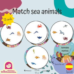 Sea Animals Matching Game Printable | Visual Perception Activity for Kids | Preschool Learning Game | Ocean Themed | Montessori Homeschool