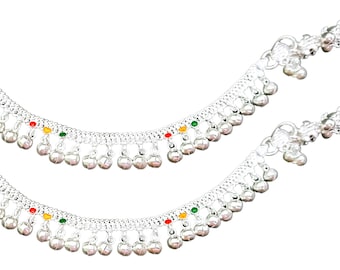 6&quot; solid silver handcrafted baby anklets, gorgeous gift for new born baby, stylish kids jewelry, trendy stylish anklet