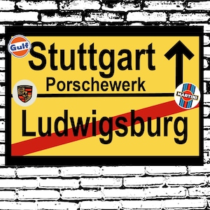ポルシェ工場道路標識