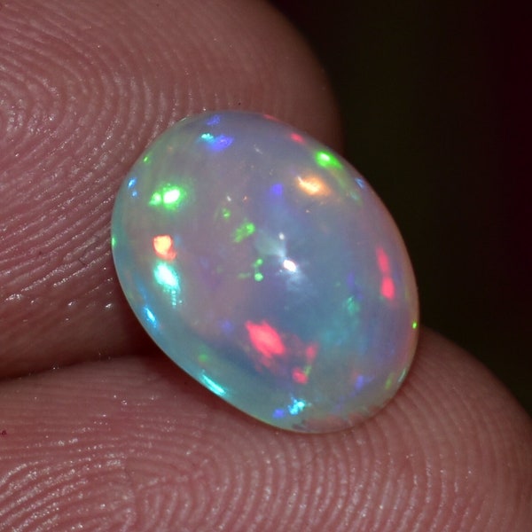 Natural Ethiopian Welo Opal Cabochon 2.60 Carats Oval AAA Grade 11X9 MM Ethiopian Fire Opal Cut Stone | Large Size White Opal Loosestone