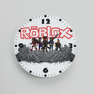 Personalized Roblox White Acrylic Wall Clock Birthday Gift for Christmas Personalised Eid Gamer Present 2 sizes Gaming Kids Bedroom Decor