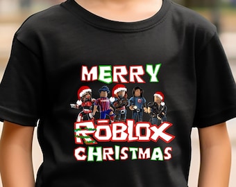 Roblox Christmas Kids T-shirt Roblox gamer tee personalised t-shirt for girls and boys gamers xmas tee christmas gift for kids