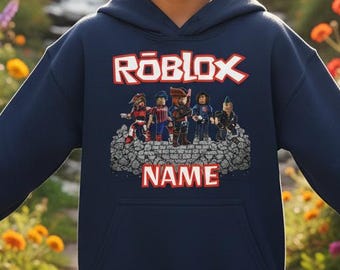 Spersonalizowana bluza z kapturem Roblox dla chłopców i dziewcząt, prezent na Boże Narodzenie lub urodziny, mieszanka bawełny i poliestru