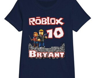 Camiseta de cuello redondo de cumpleaños para niños de Roblox premium / Algodón muy suave / Camiseta de jugador / Camiseta personalizada de Roblox / Regalo personalizado / Camiseta de Roblox