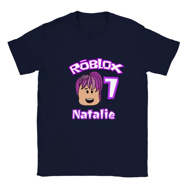 Girls Roblox, Personalised Kids T-shirt, Personalise Name and Age, Roblox player, Different Colours and sizes available