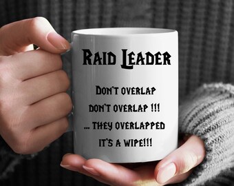 Personalised Raid Leader Mug for Gamer: White 11oz Ceramic World of warcraft inspired