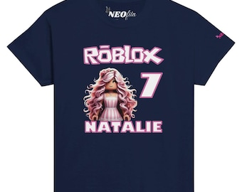 Maglietta di compleanno del personaggio Roblox Girl, maglietta